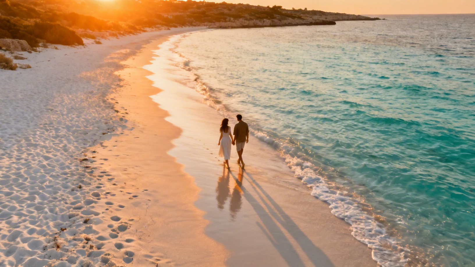 Plage au coucher du soleil